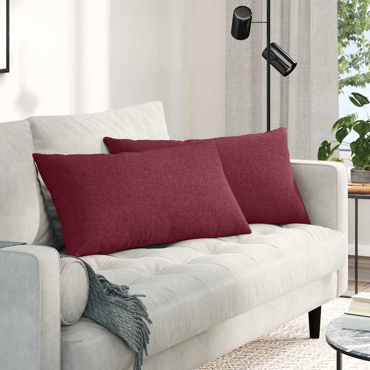Vidaxl sofa kussens 2 st stof wijnrood 80 x 40 cm