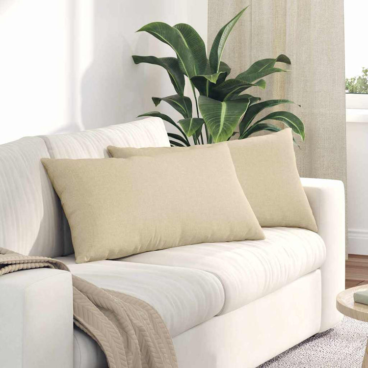 Vidaxl sofa kussens 2 st stof crème 80 x 40 cm