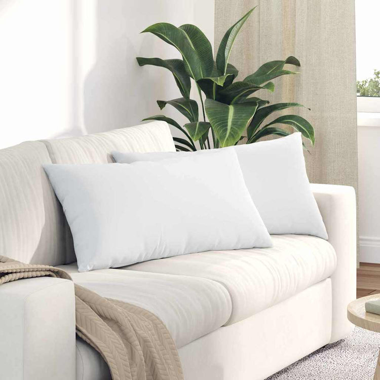 Vidaxl sofa kussens 2 st stof wit 80 x 40 cm