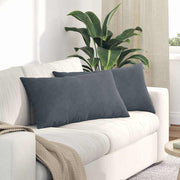Vidaxl sofa kussens 2 stuks donkergrijs 80 x 40 cm cordstof - afbeelding 1