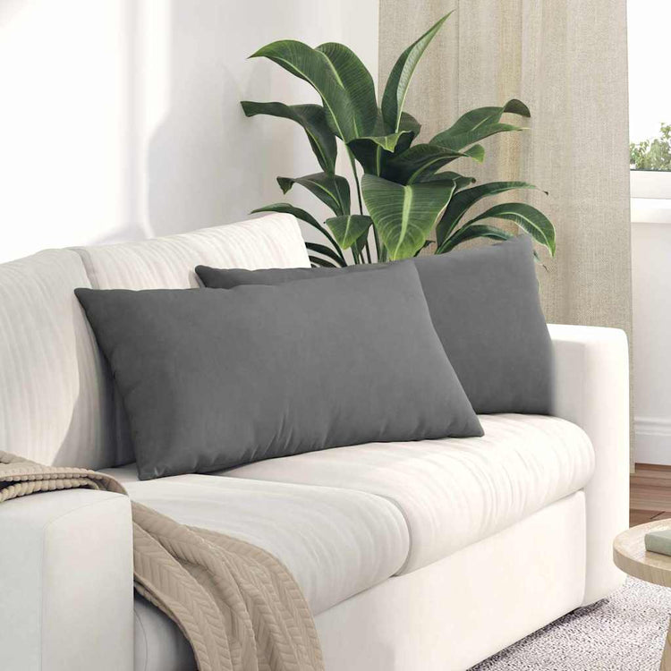 Vidaxl sofa kussens 2 st stof donkergrijs 80 x 40 cm