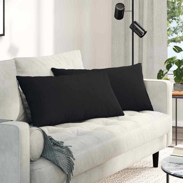 Vidaxl sofa kussens 2 st stof zwart 80 x 40 cm