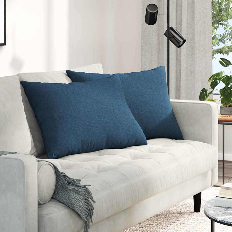 Vidaxl sofa kussens 2 st stof blauw 70 x 50 cm
