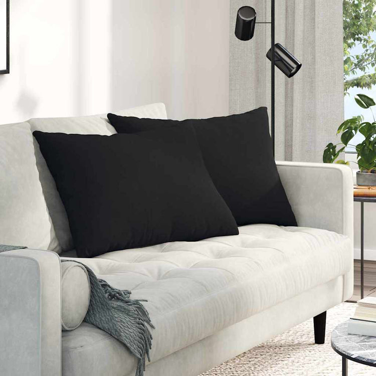 Vidaxl sofa kussens 2 st stof zwart 70 x 50 cm