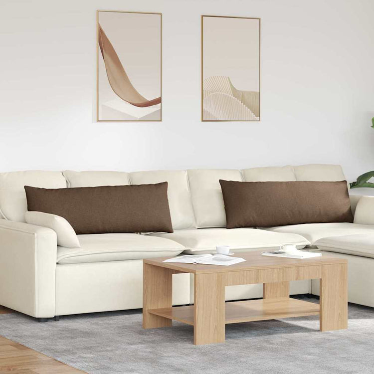 Vidaxl sofa kussens 2 st stof bruin 120 x 40 cm