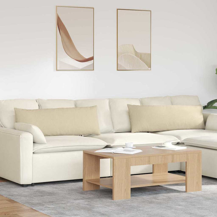 Vidaxl sofa kussens 2 st stof crème 120 x 40 cm