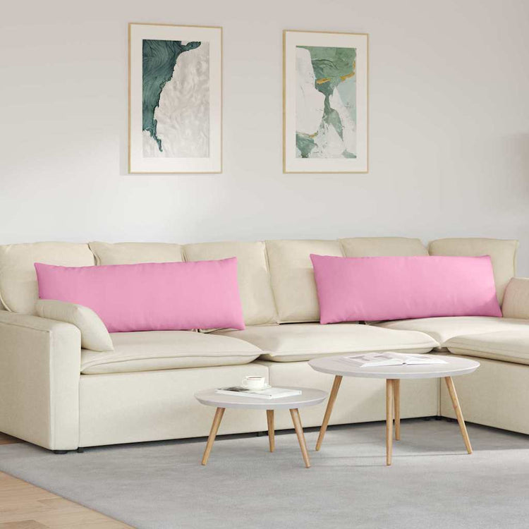 Vidaxl sofa kussens 2 st stof roze 120 x 40 cm