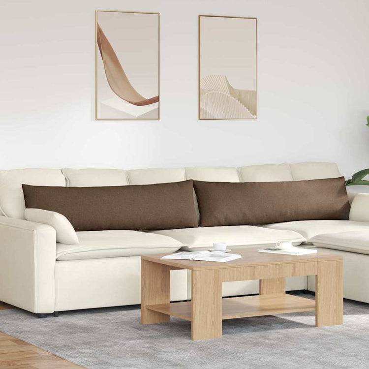 Vidaxl sofa kussens 2 st stof bruin 145 x 40 cm