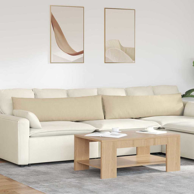 Vidaxl sofa kussens 2 st stof crème 145 x 40 cm