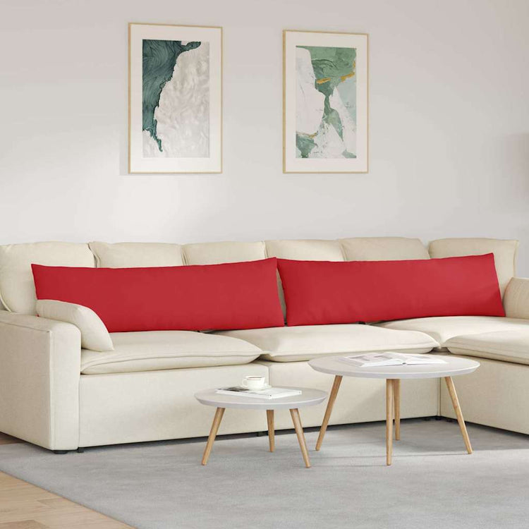 Vidaxl sofa kussens 2 st stof rood 145 x 40 cm