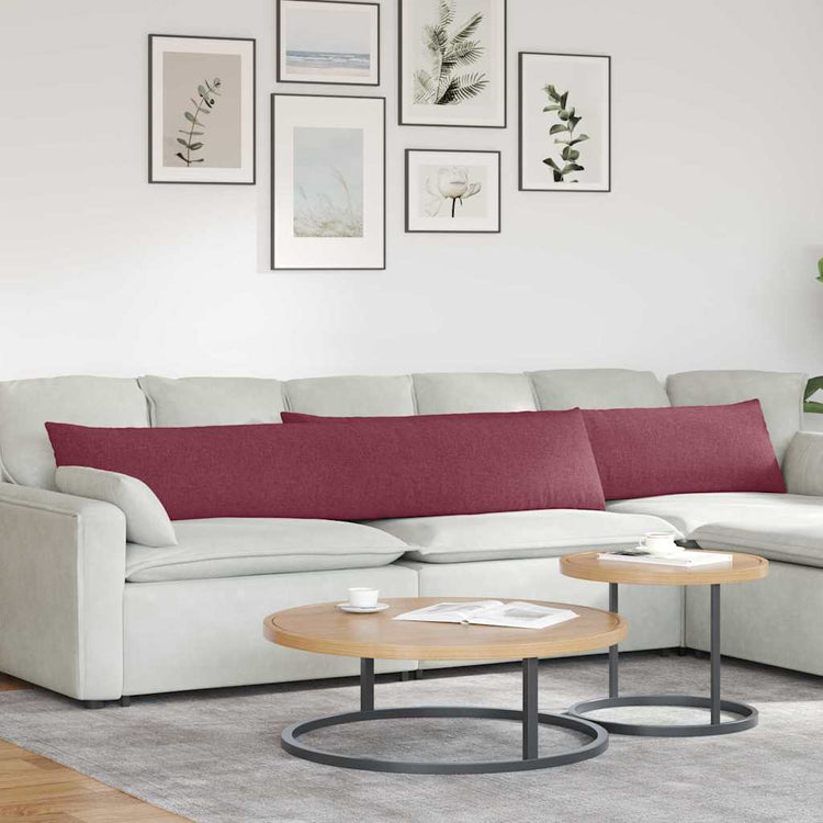 Vidaxl sofa kussens 2 st stof wijnrood 200 x 40 cm
