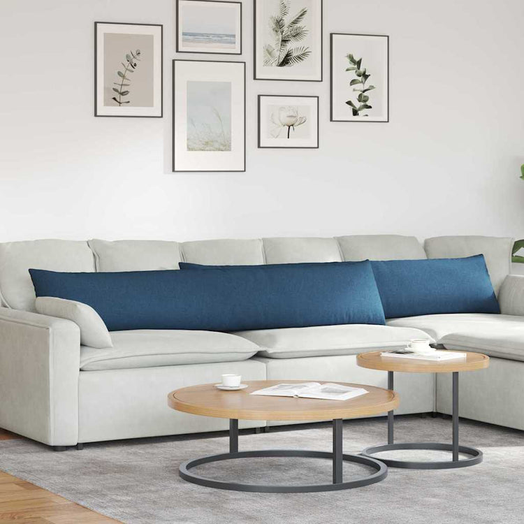 Vidaxl sofa kussens 2 st stof blauw 200 x 40 cm