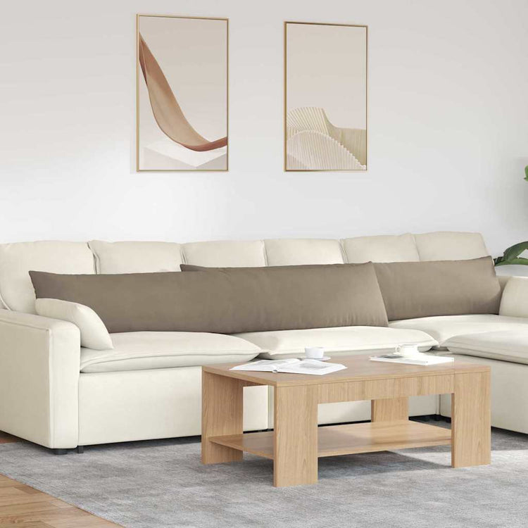 Vidaxl sofa kussens 2 st stof taupe 200 x 40 cm