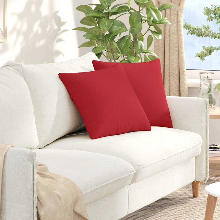 Vidaxl sofa kussens 2 st stof rood 45 x 45 cm