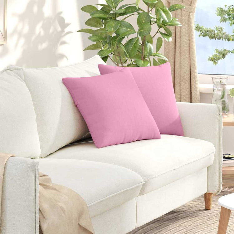 Vidaxl sofa kussens 2 st stof roze 45 x 45 cm