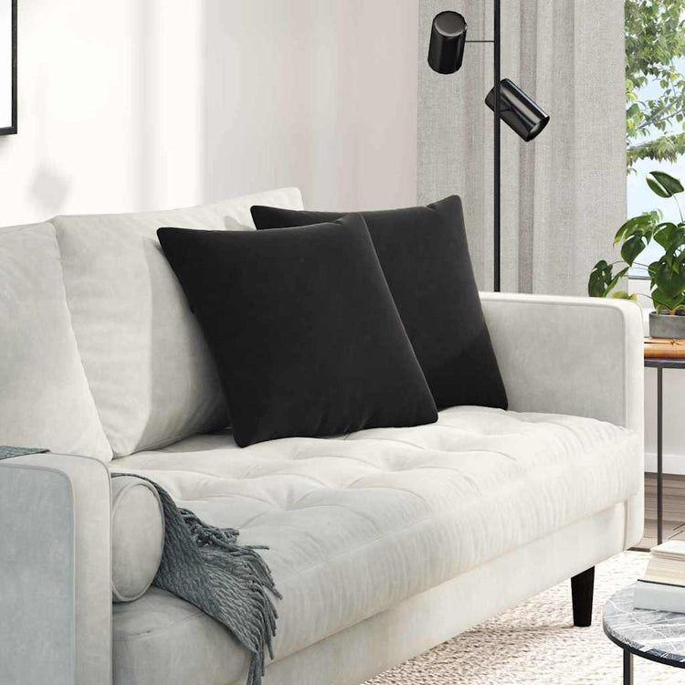 Vidaxl sofa kussens 2 stuks zwart 45 x 45 cm cordstof