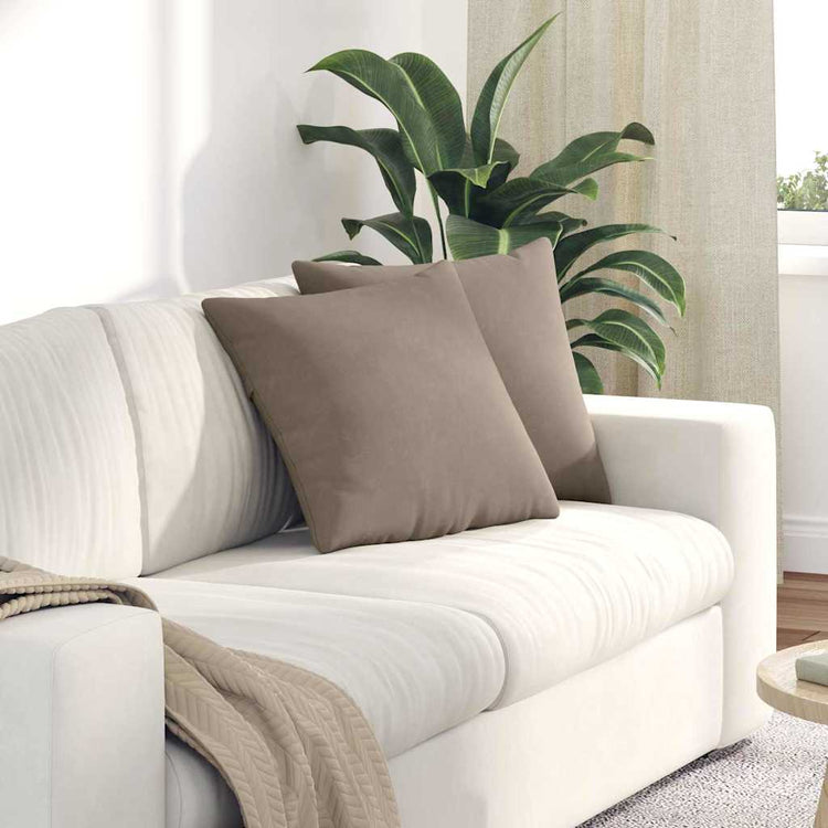 Vidaxl sofa kussens 2 st stof taupe 45 x 45 cm