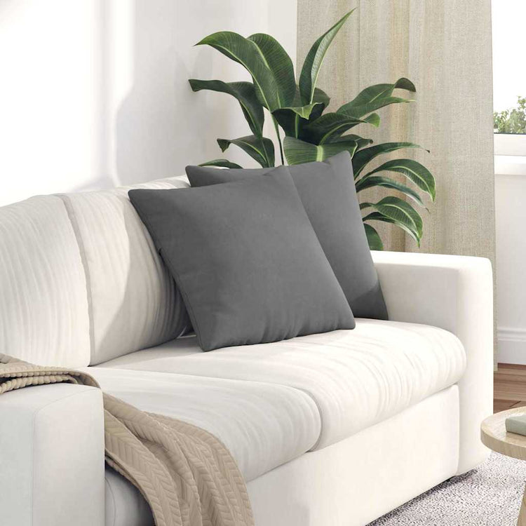 Vidaxl sofa kussens 2 st stof donkergrijs 45 x 45 cm