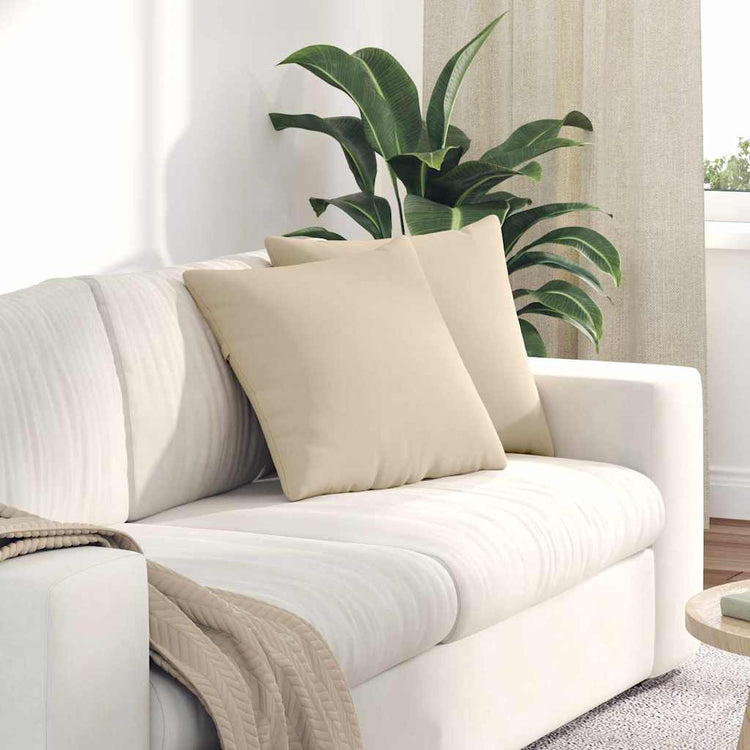 Vidaxl sofa kussens 2 st stof crème 45 x 45 cm