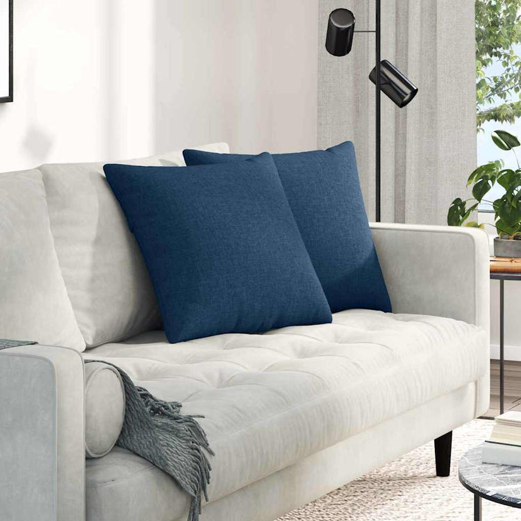 Vidaxl sofa kussens 2 st stof blauw 50 x 50 cm