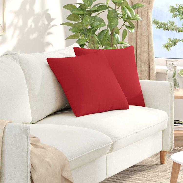 Vidaxl sofa kussens 2 st stof rood 50 x 50 cm