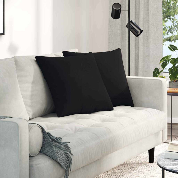 Vidaxl sofa kussens 2 st stof zwart 50 x 50 cm