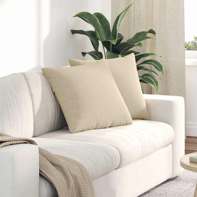 Vidaxl sofa kussens 2 st stof crème 50 x 50 cm