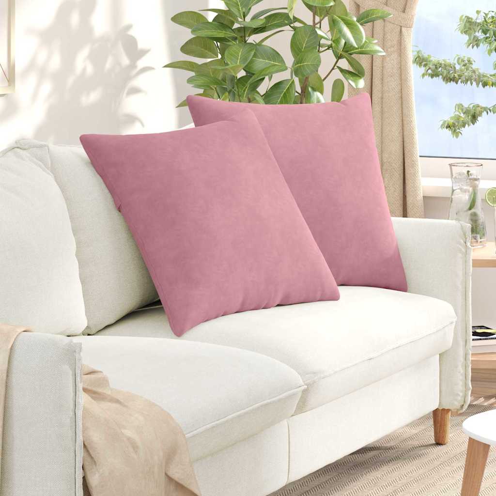 Vidaxl sofa kussens 2 stuks roze 60 x 60 cm cordstof