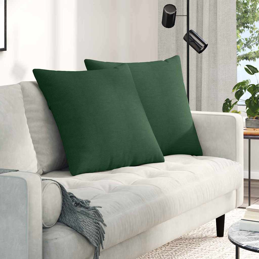 Vidaxl sofa kussens 2 st katoen stof donkergroen 60 x 60 cm