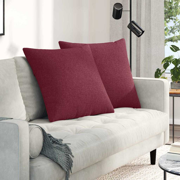 Vidaxl sofa kussens 2 st stof wijnrood 80 x 80 cm
