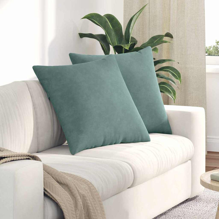 Vidaxl sofa kussens 2 stuks zeegroen 80 x 80 cm cordstof
