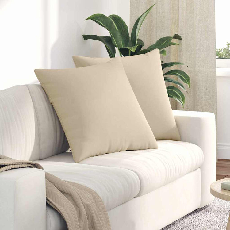 Vidaxl sofa kussens 2 st stof crème 80 x 80 cm