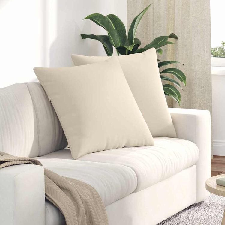 Vidaxl sofa kussens 2 st stof beige 80 x 80 cm