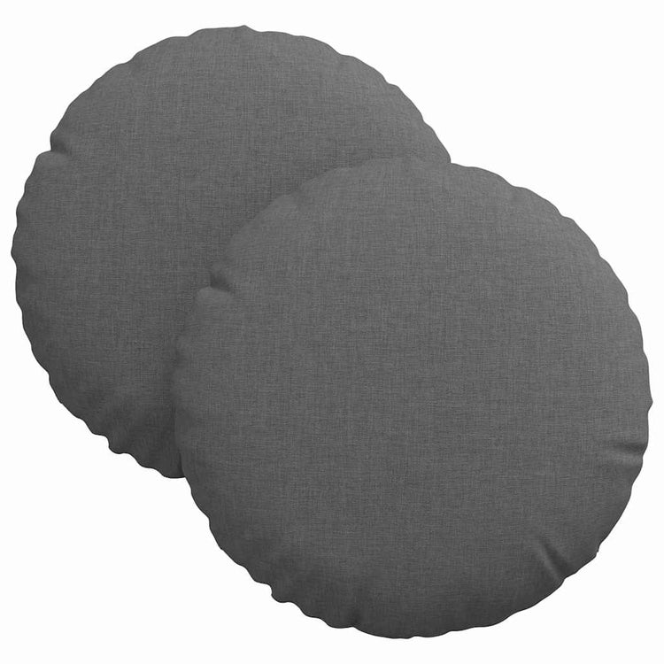 Vidaxl zitkussens 2 st stof donkergrijs ø30 x 13 cm