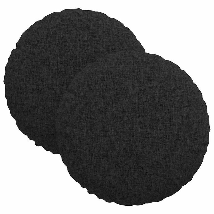 Vidaxl zitkussens 2 st stof zwart ø30 x 13 cm
