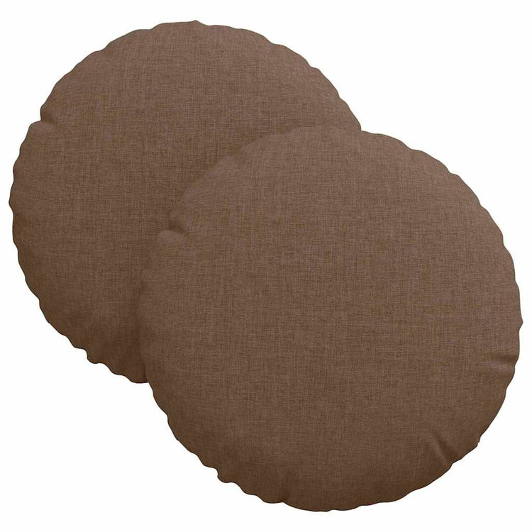 Vidaxl zitkussens 2 st stof bruin ø30 x 13 cm