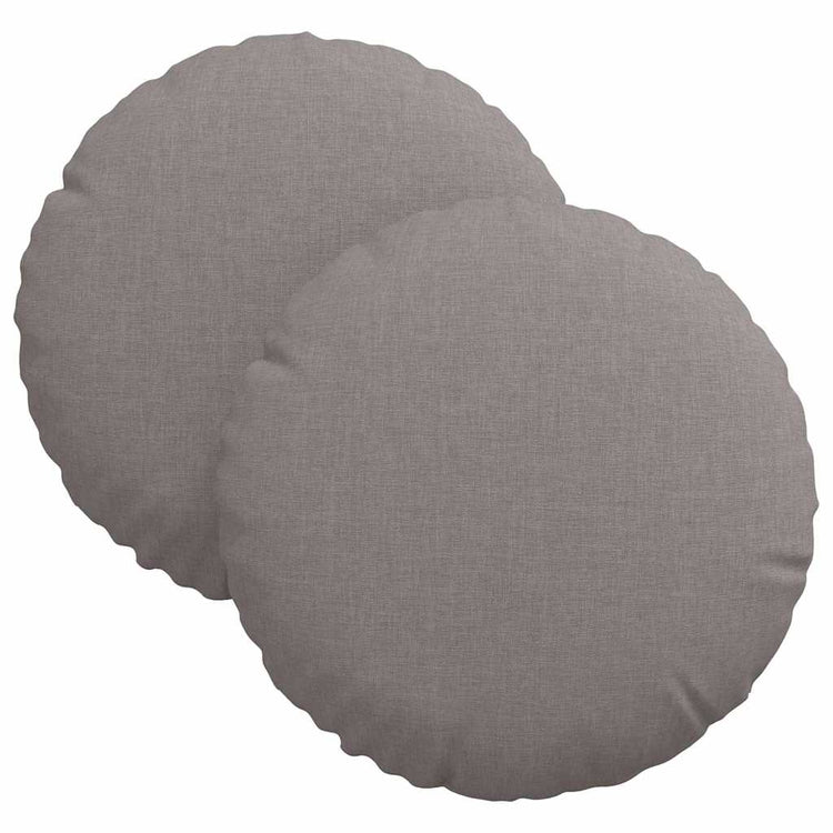 Vidaxl zitkussens 2 st stof taupe ø30 x 13 cm