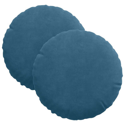 Vidaxl zitkussens 2 st fluweel blauw ø30 x 13 cm