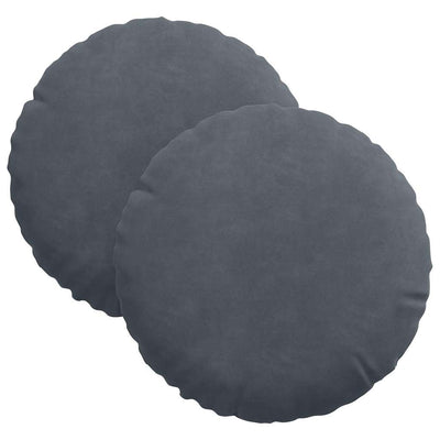 Vidaxl zitkussens 2 st fluweel donkergrijs ø30 x 13 cm