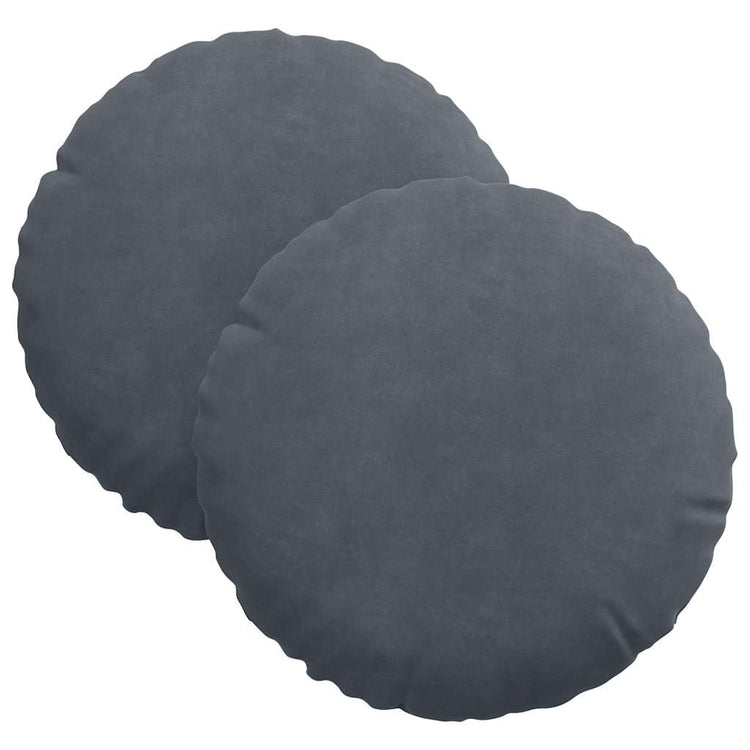 Vidaxl zitkussens 2 st fluweel donkergrijs ø30 x 13 cm