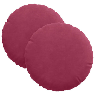 Vidaxl zitkussens 2 st fluweel wijnrood ø30 x 13 cm