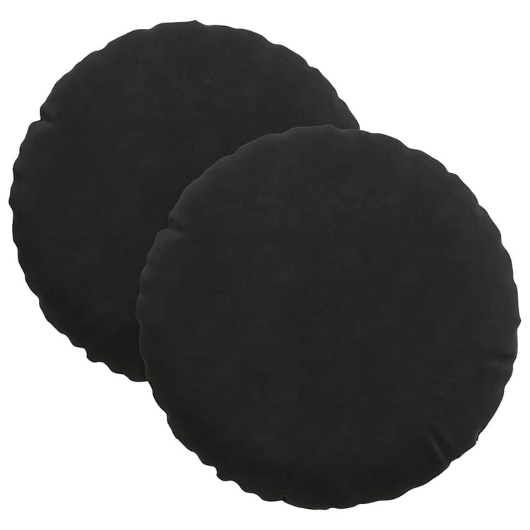 Vidaxl zitkussens 2 st fluweel zwart ø30 x 13 cm