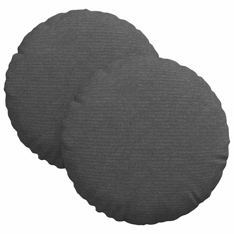 Vidaxl zitkussens 2 st katoen stof donkergrijs ø30 x 13 cm