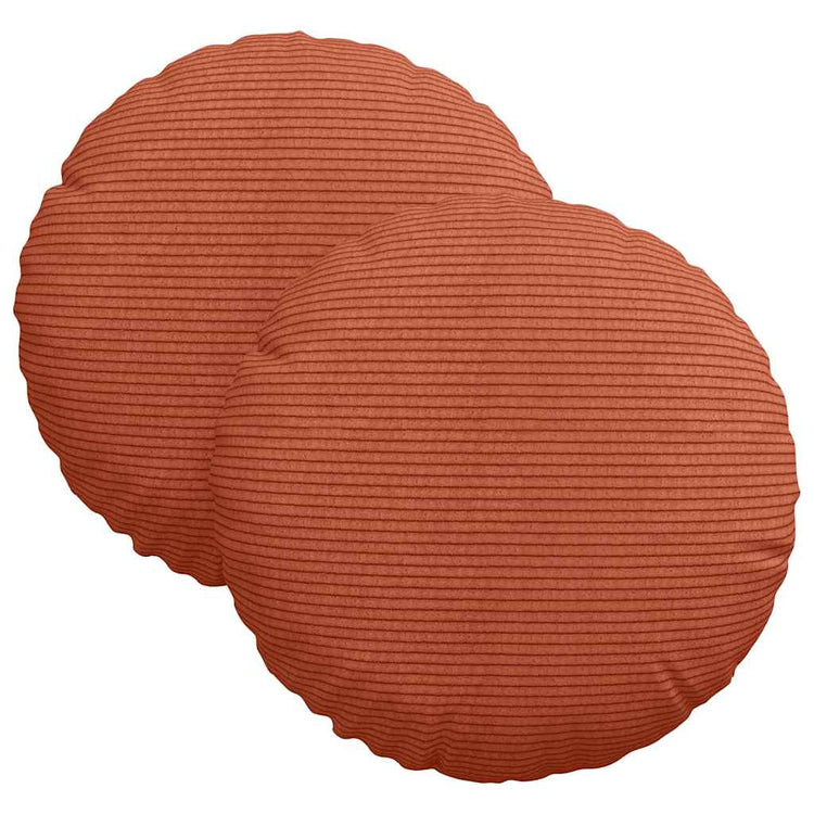 Vidaxl zitkussens 2 st katoen stof rood-oranje ø30 x 13 cm