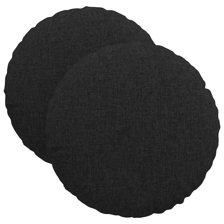 Vidaxl zitkussens 2 st stof zwart ø40 x 13 cm