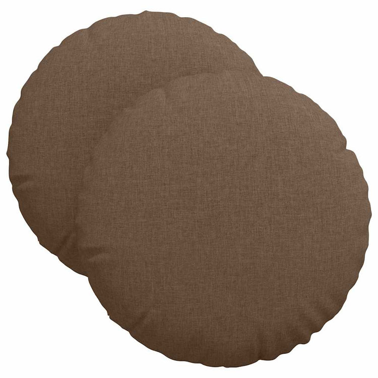 Vidaxl zitkussens 2 st stof bruin ø40 x 13 cm
