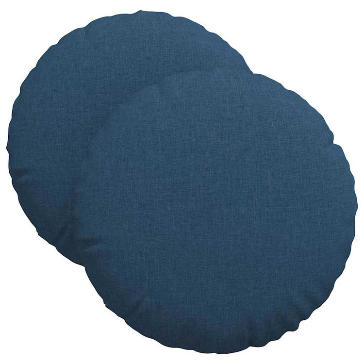 Vidaxl zitkussens 2 st stof blauw ø40 x 13 cm