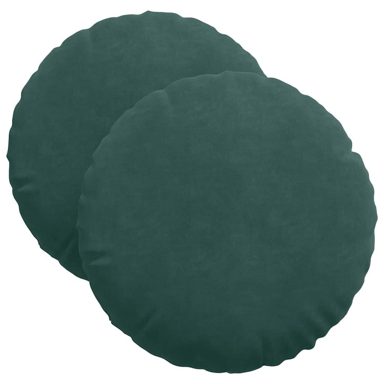 Vidaxl zitkussens 2 stuks donkergroen ø 40 x 13 cm fluweel