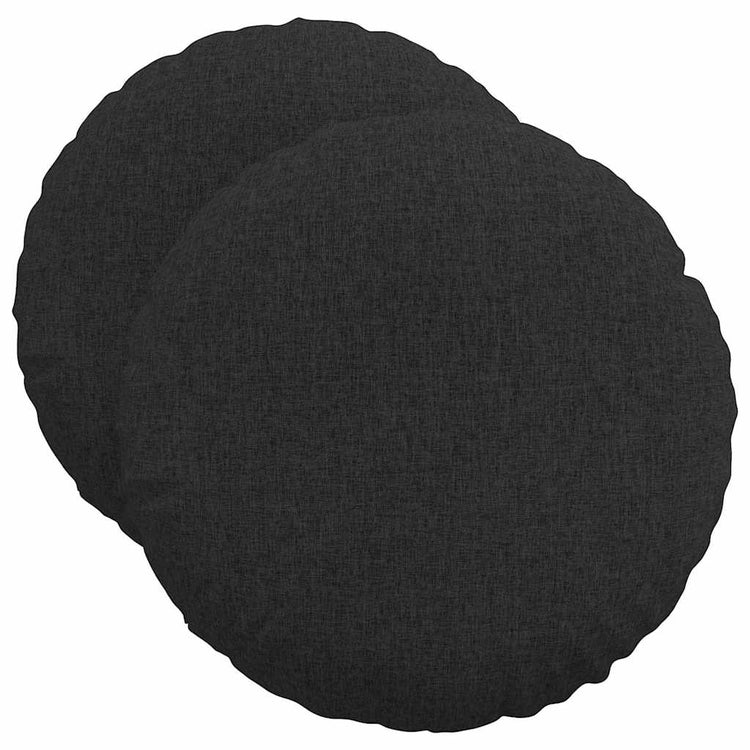 Vidaxl zitkussens 2 st stof zwart ø50 x 19 cm