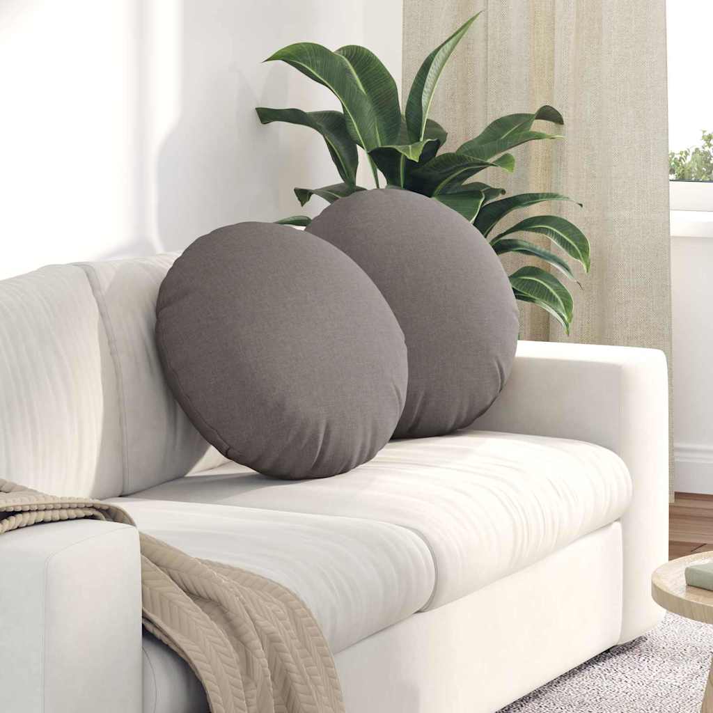 Vidaxl zitkussens 2 st stof taupe ø50 x 19 cm